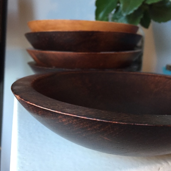 BARIBOCRAFT WOODEN BOWLS set of 5 salad kitchen - Picture 3 of 3